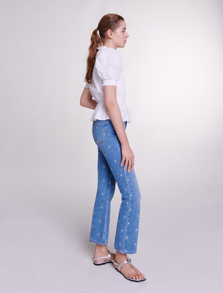223PRANY Embroidered flared jeans - Trousers & Jeans - Maje.com