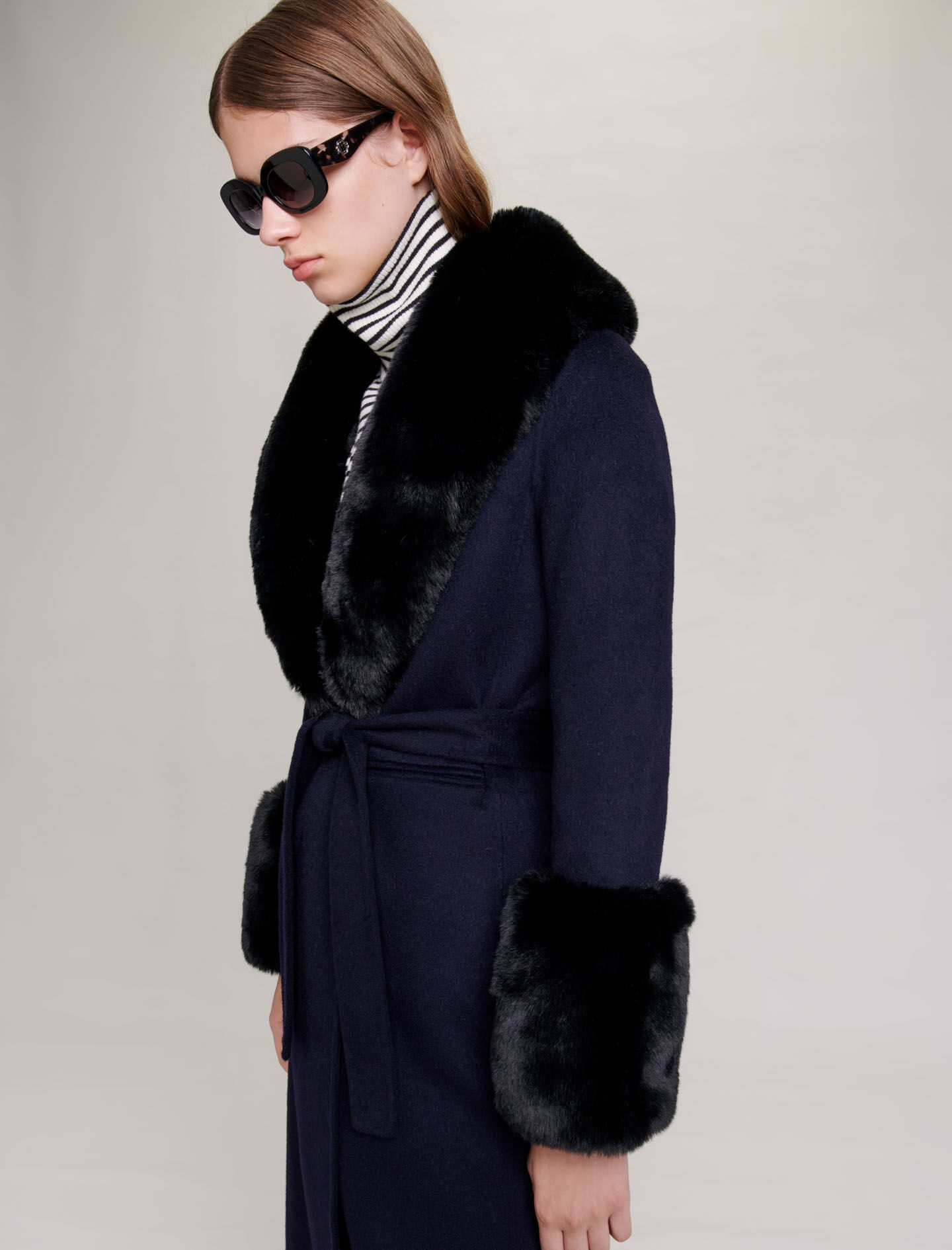 122GALAXYRA Double-faced faux fur coat - Coats - Maje.com