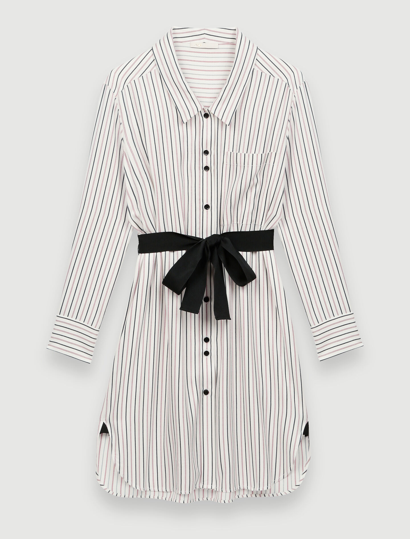 maje striped shirt dress