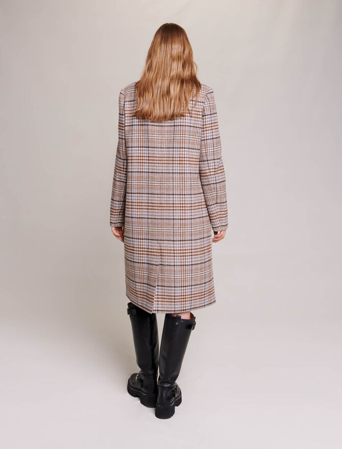 121GALICOME Checked double face coat - See All - Maje.com