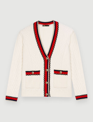 122MEDI Contrasting braided cardigan - Sweaters & Cardigans - Maje.com