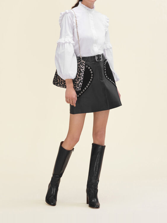 JANKI Leather A-line skirt - Skirts & Shorts - Maje.com