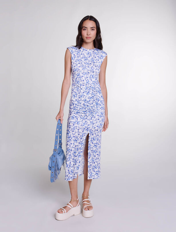 마쥬 Maje Patterned maxi dress,small blue flower print