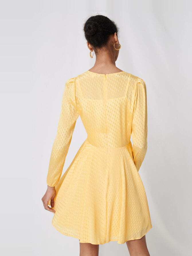 Yellow jacquard skater dress : Dresses color Yellow