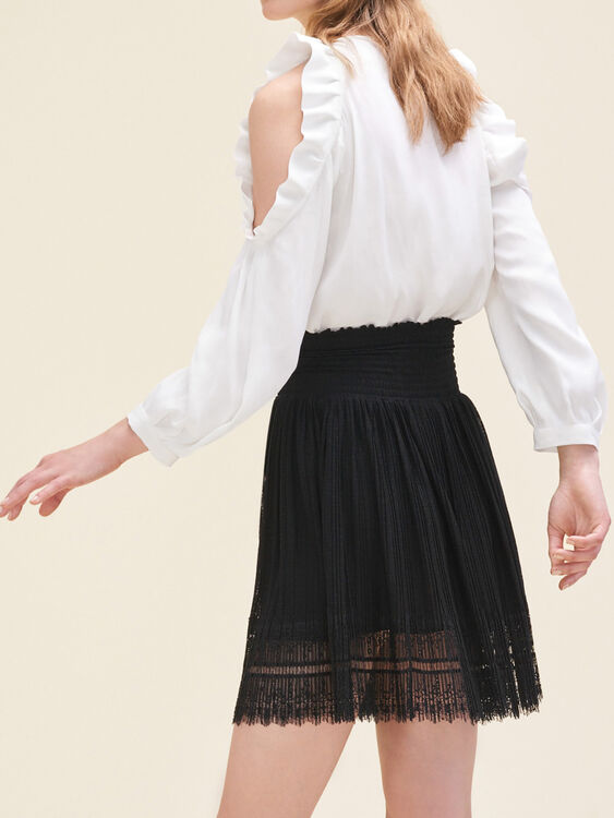 JAELYS Pleated skirt with dotted Swiss and lace - Skirts & Shorts ...