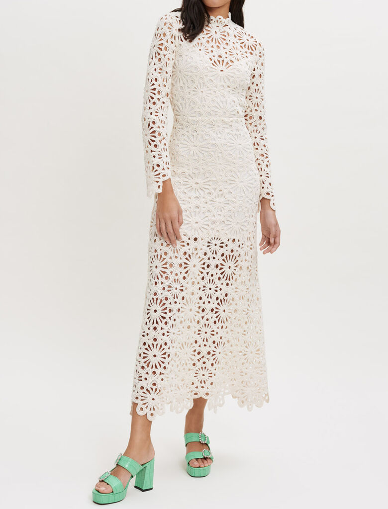 222ROZIM Crochet-style guipure dress - Dresses - Maje.com