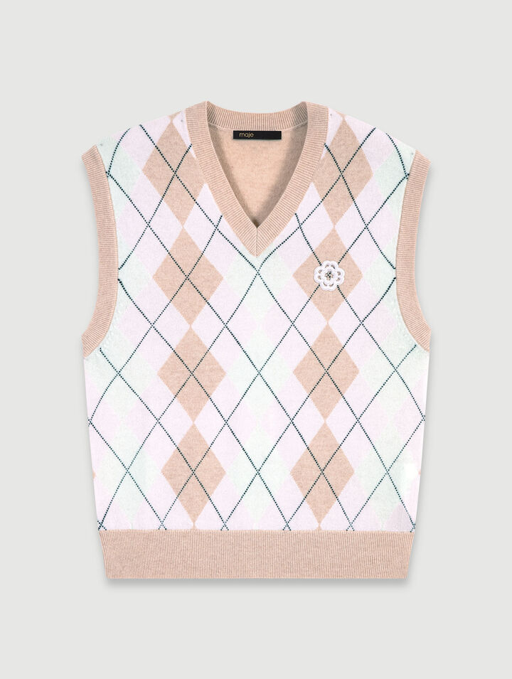 Sleeveless wool blend jumper