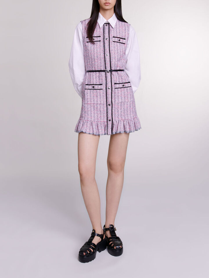 Tweed 2-in-1 short dress