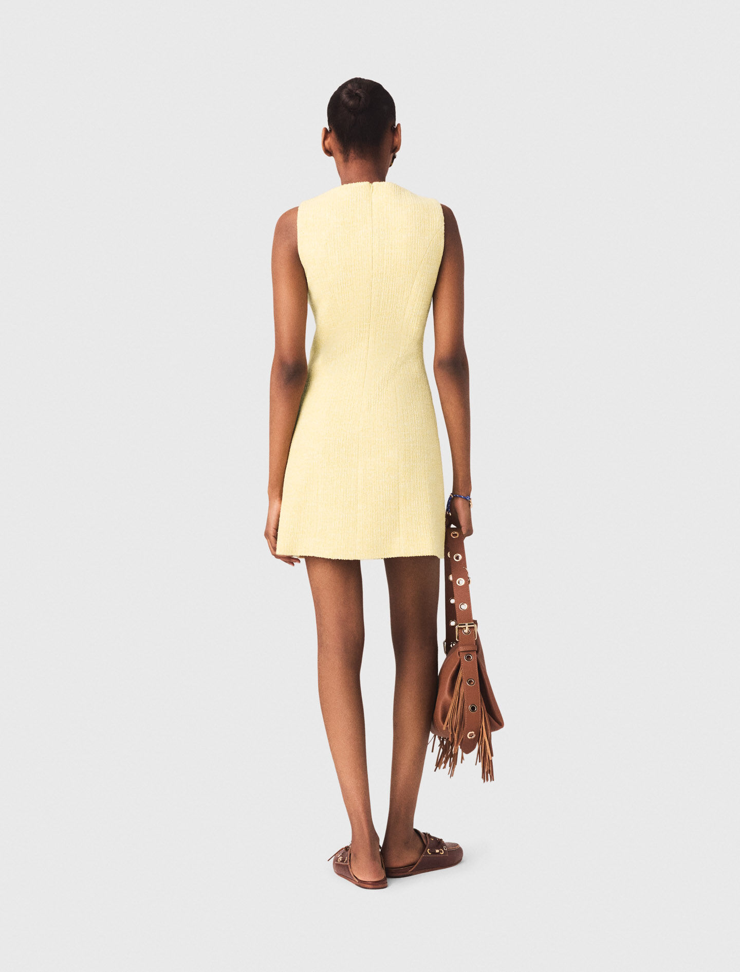 Short tweed dress Yellow / Orange For Women | Maje
