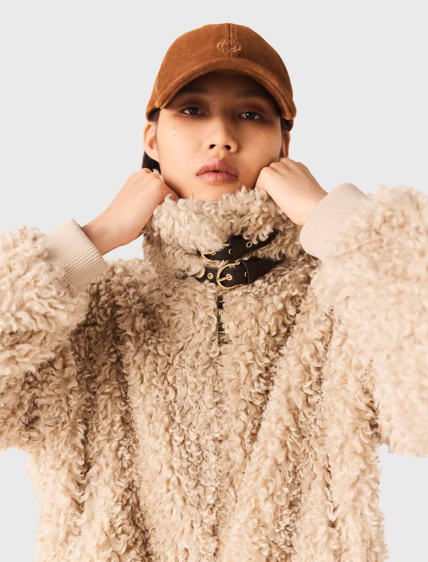 Short bouclé jacket Brown For Women | Maje