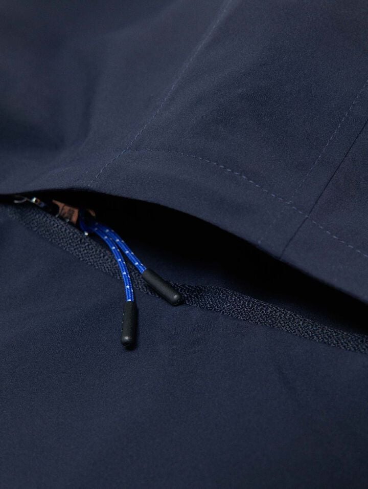 Waterproof drawstring hood