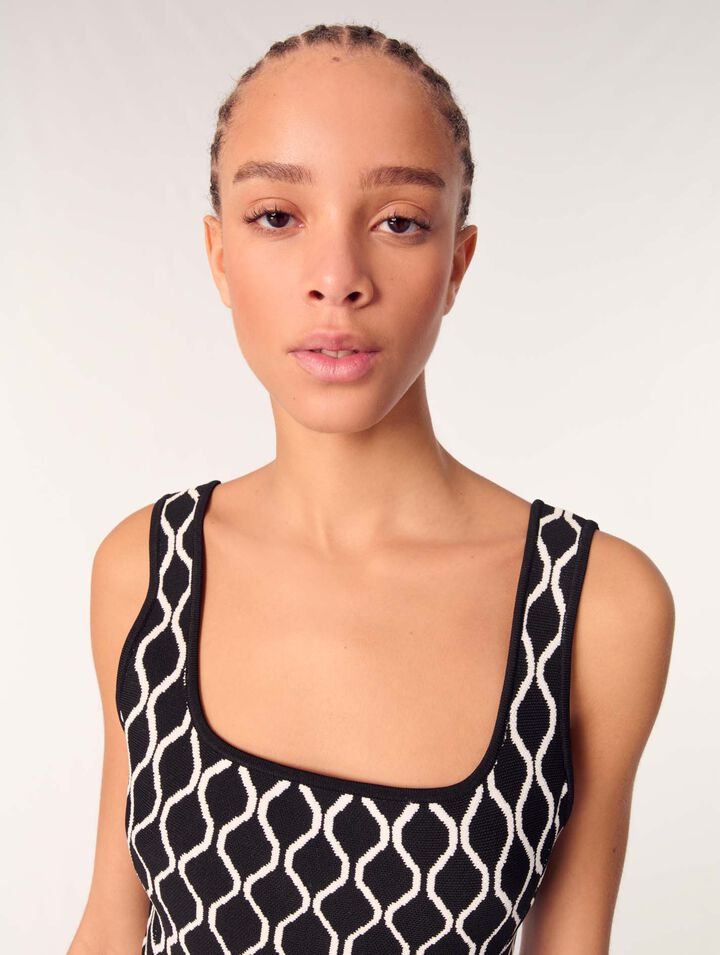 Mini patterned knit dress
