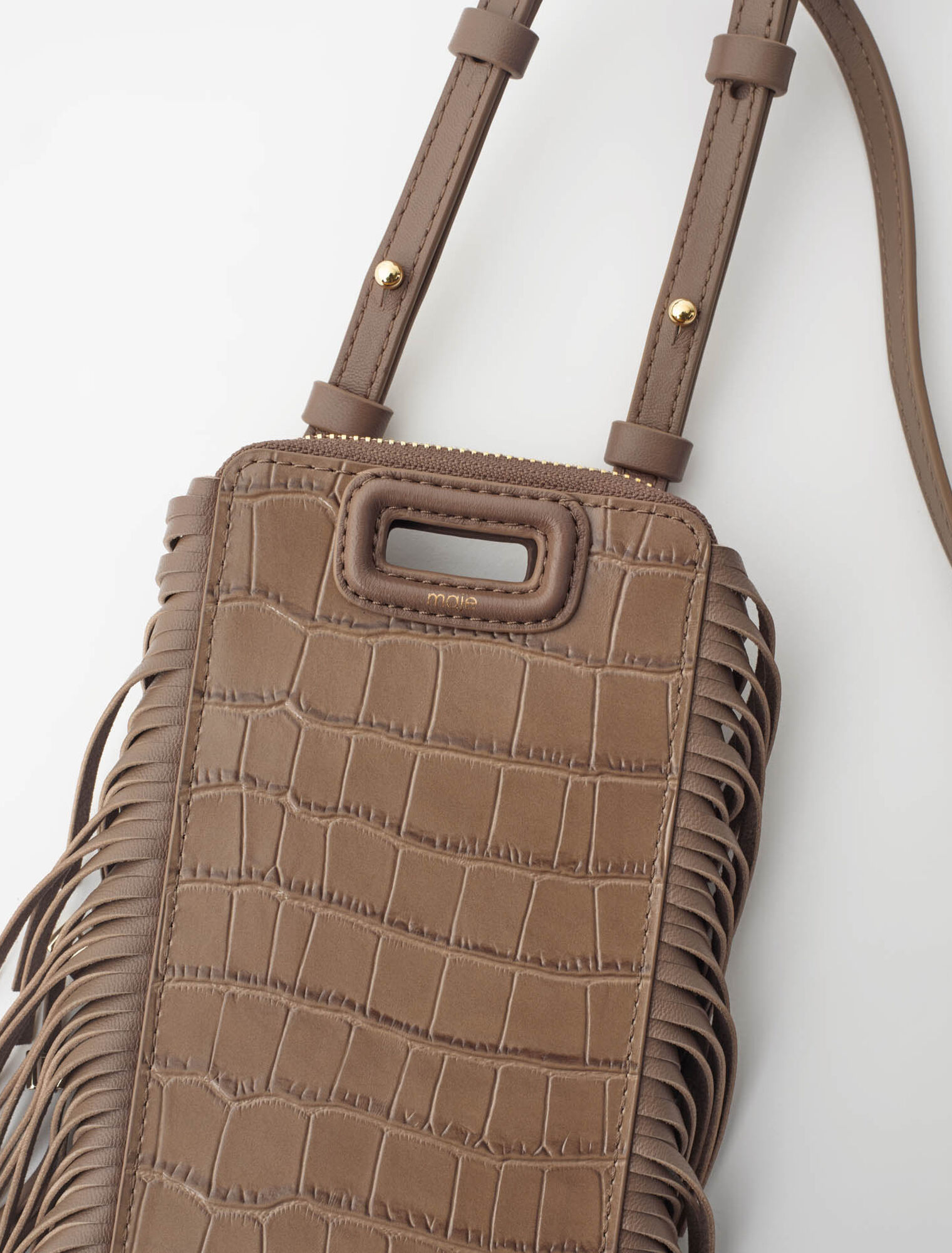 Embossed leather M phone case