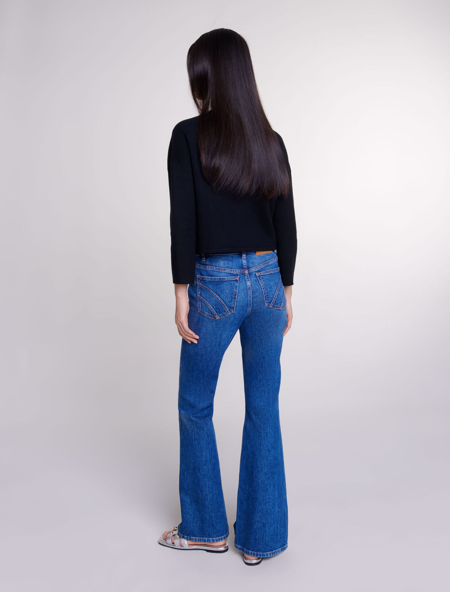 Cropped knit cardigan