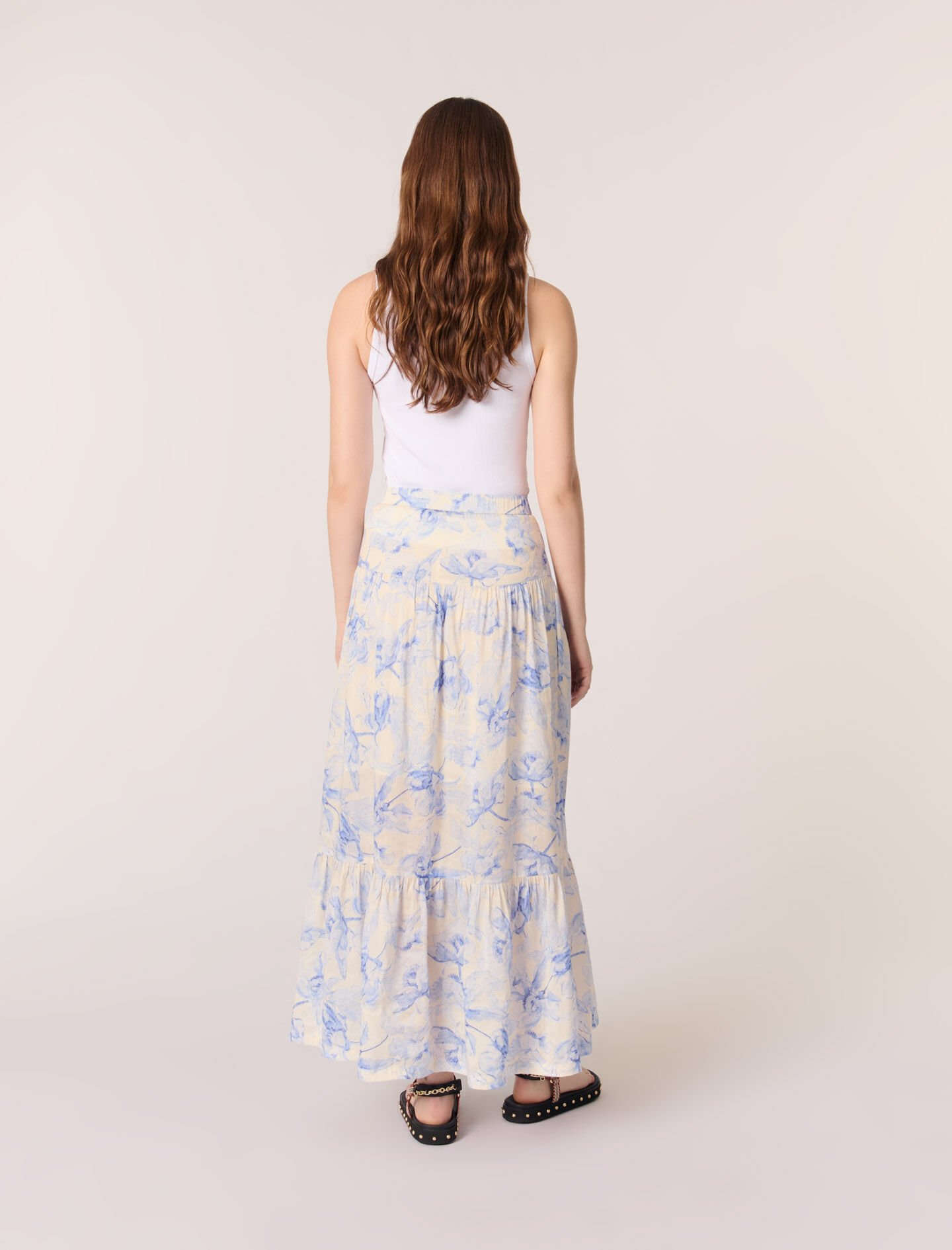 Floral maxi skirt Blue For Women | Maje