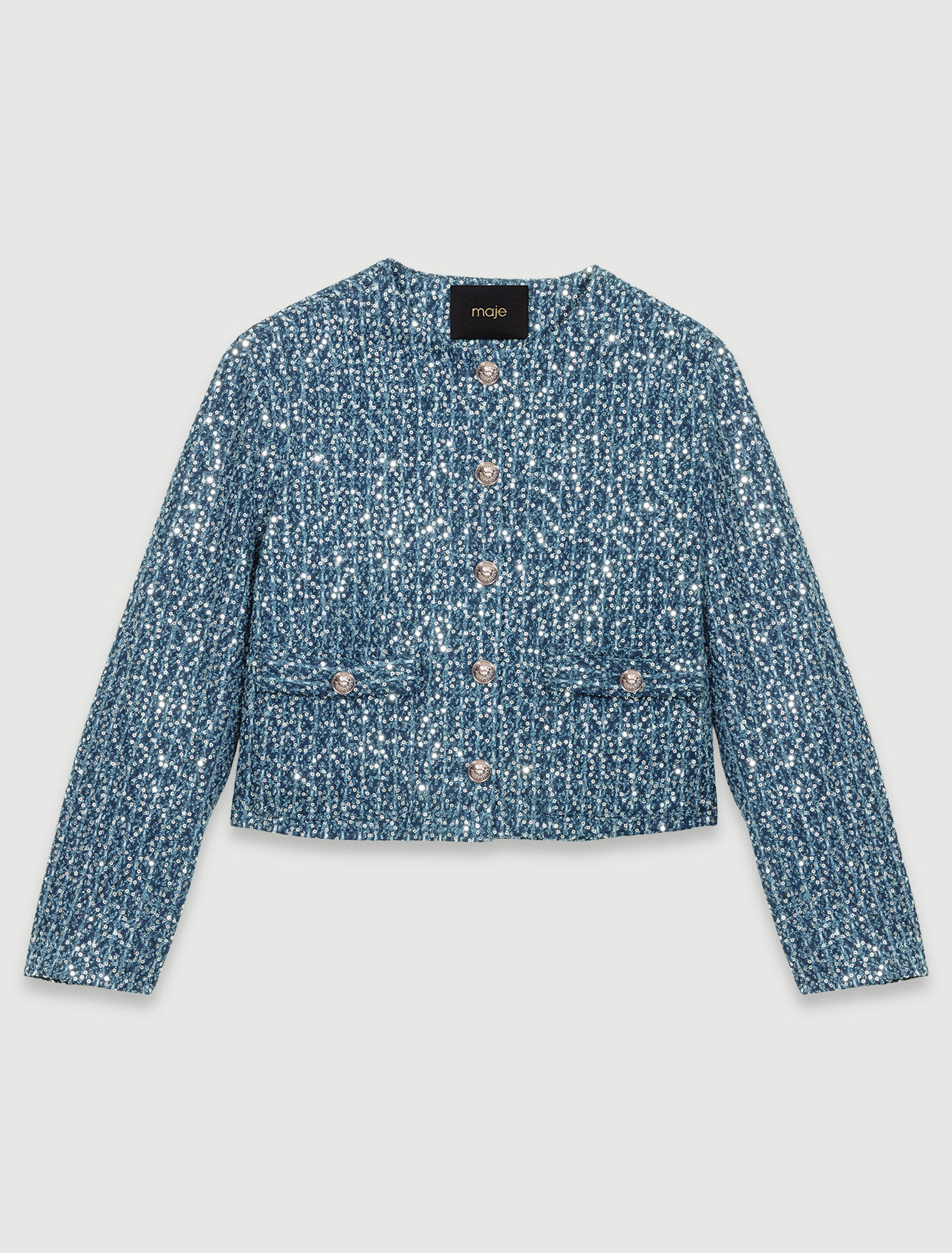 Sequinned tweed jacket