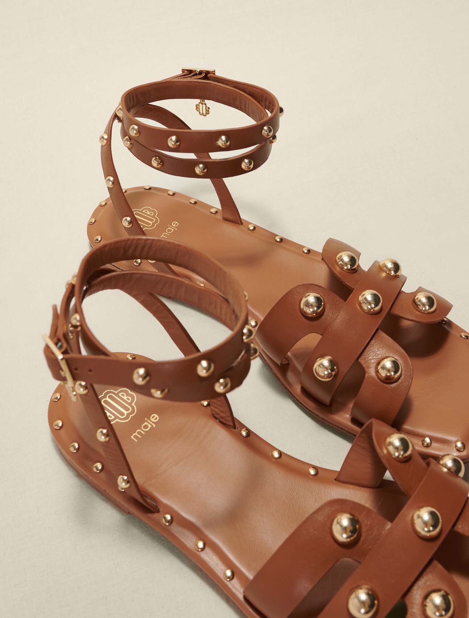 Studded leather sandals