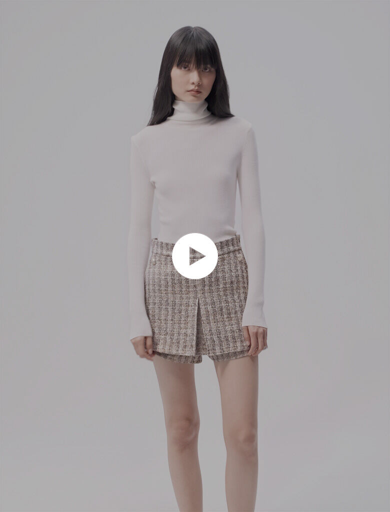 Tweed skort Brown For Women | Maje