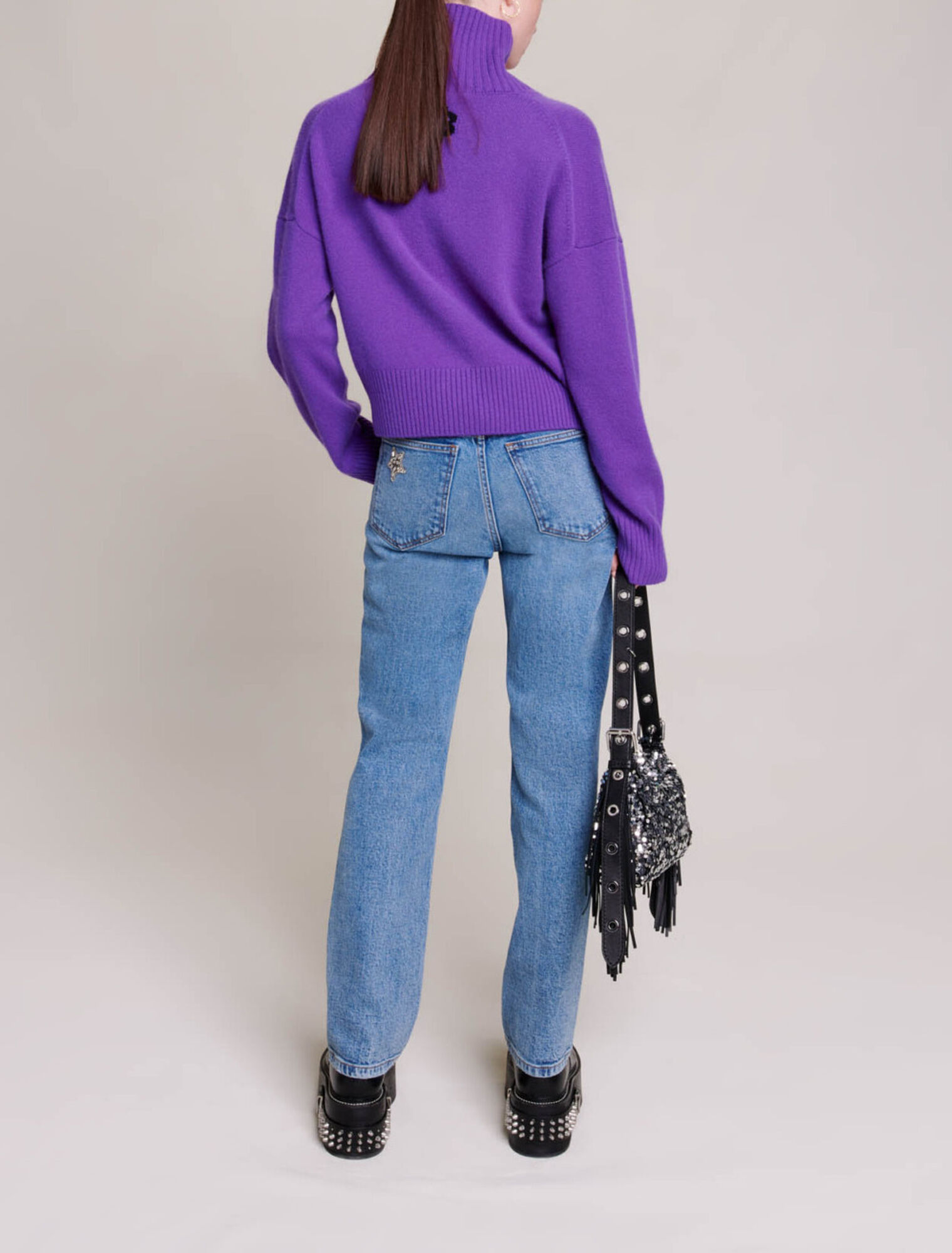 High neck cashmere sweater