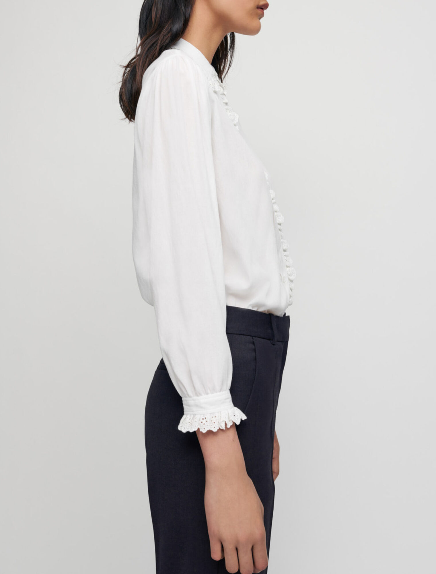 Voile shirt with Peter Pan collar