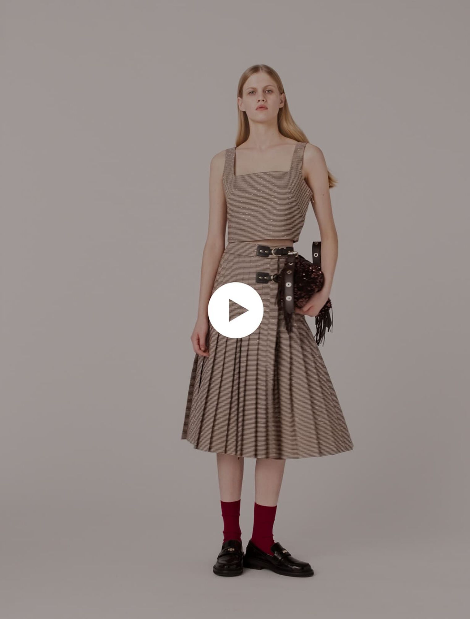 Checked diamanté strappy top Checked diamanté strappy top