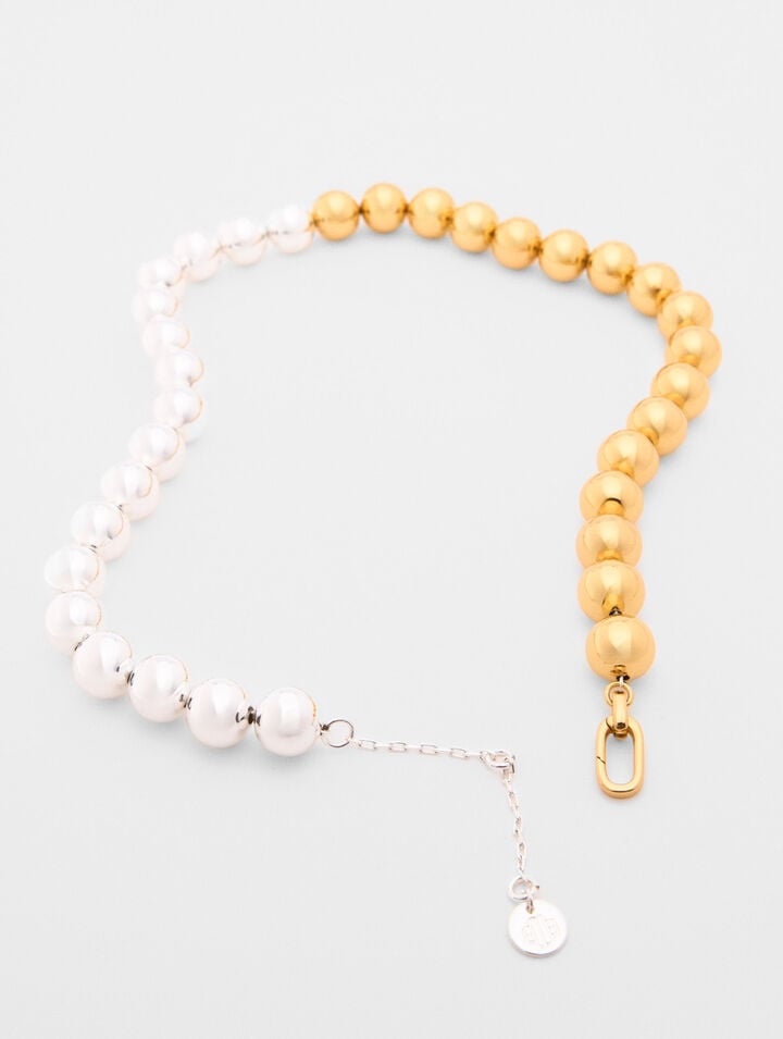 Two-tone pearl necklace