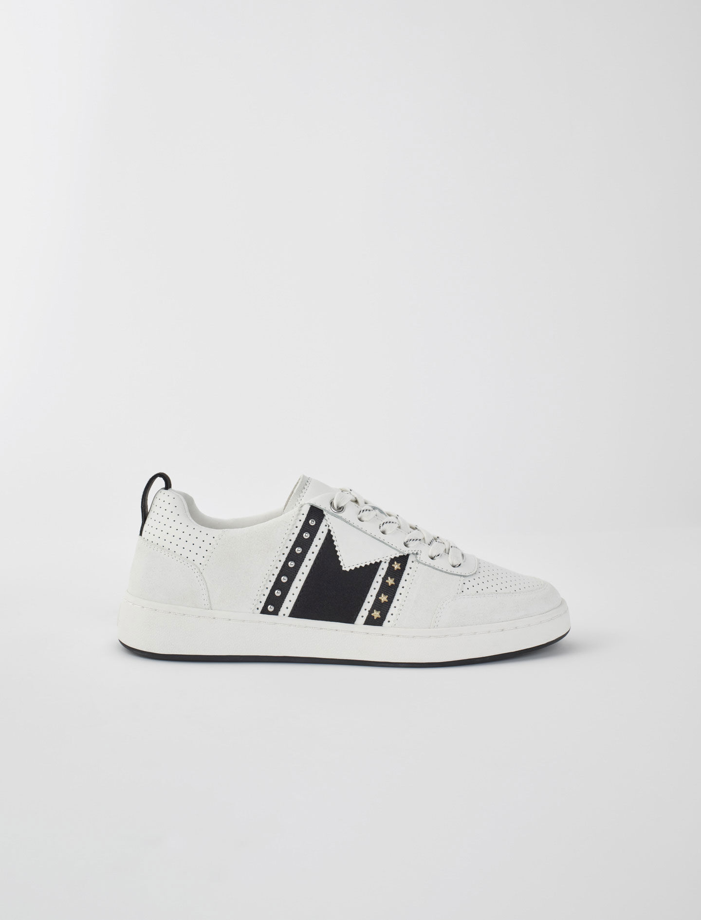 Two-tone leather sneakers