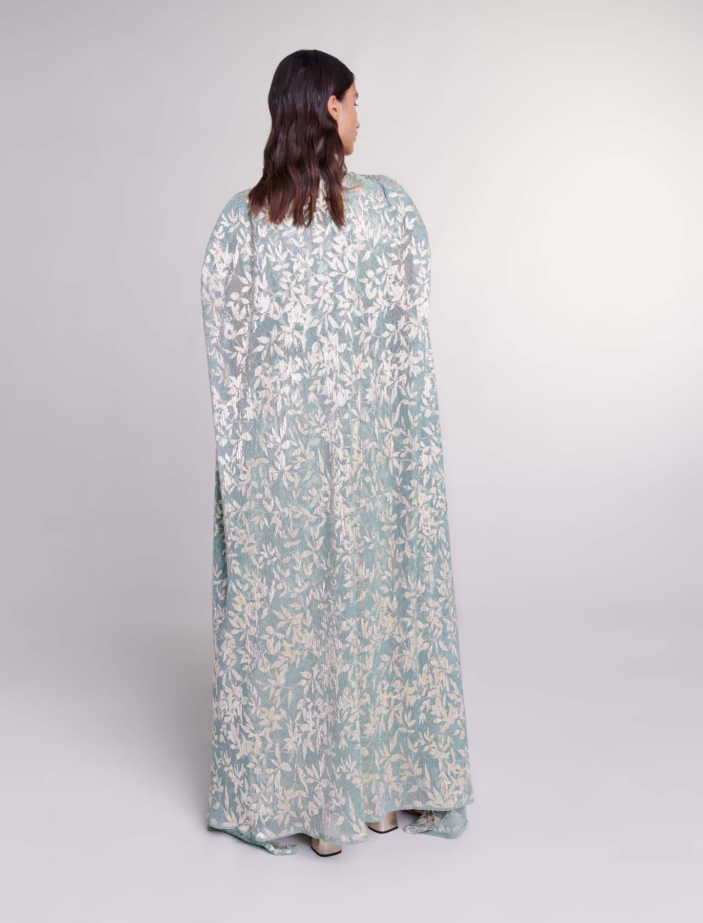 Maxi dress with cape Green For Women | Maje