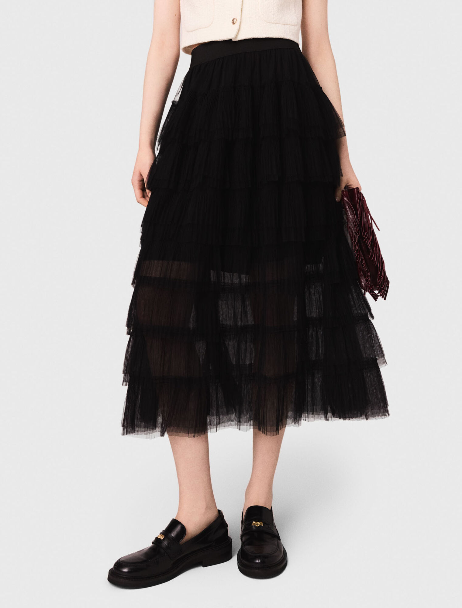 Tulle midi skirt
