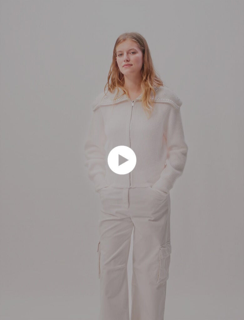 Cardigan with jewellery neck White For Women | Maje