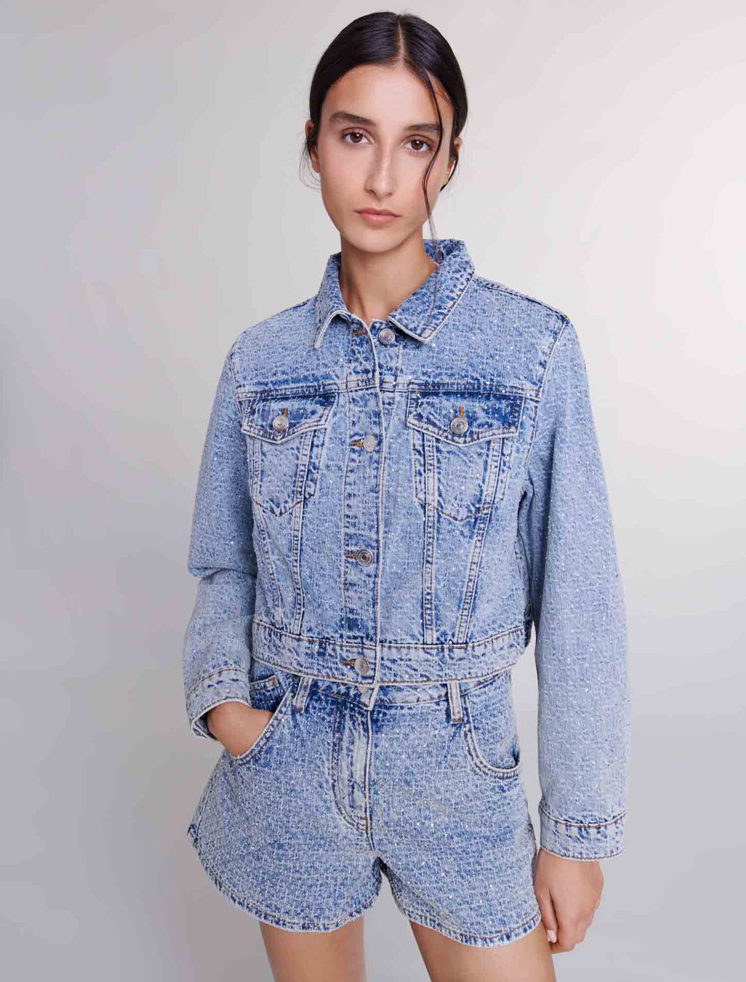 Cropped denim jacket