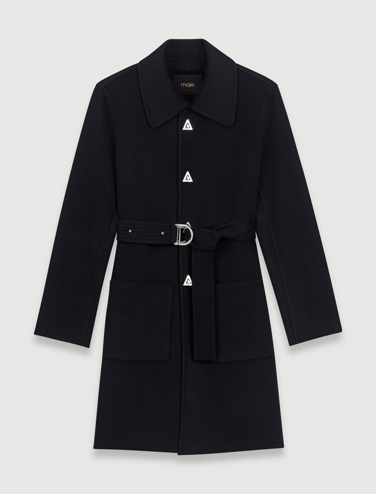 Belted mid-length coat