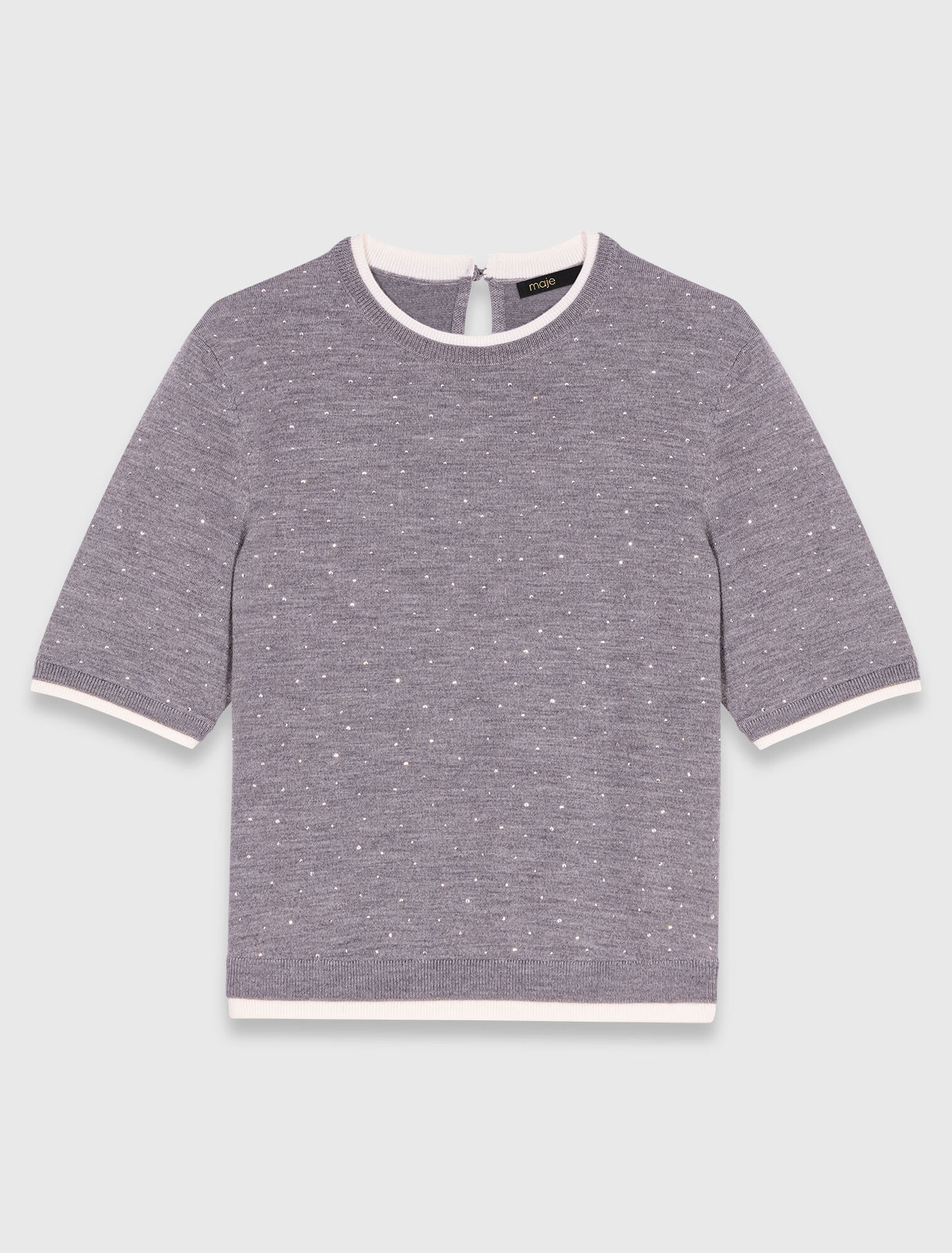 100% wool jumper with rhinestones