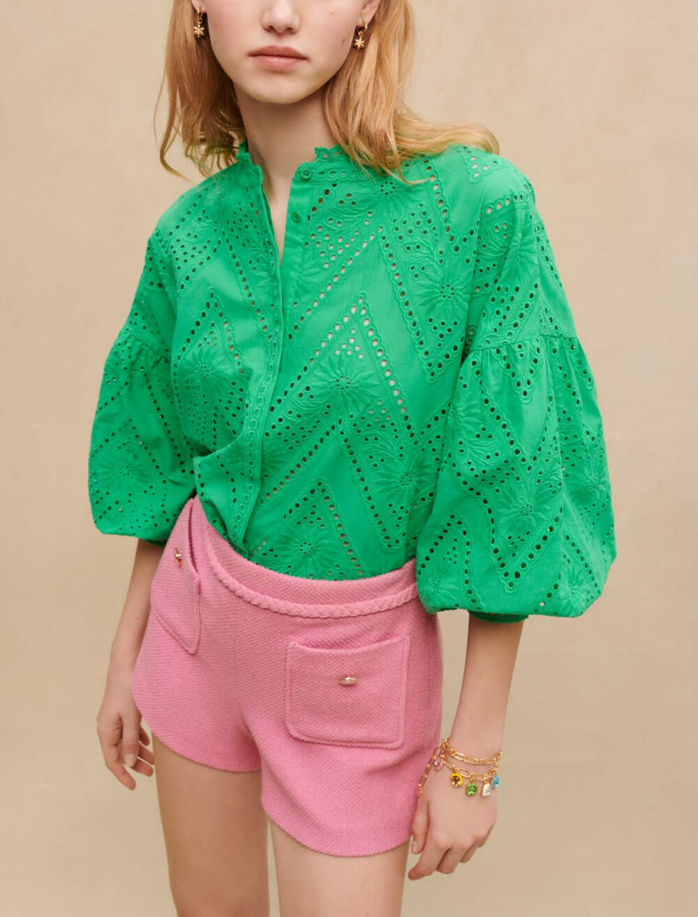 Tweed shorts Pink For Women | Maje