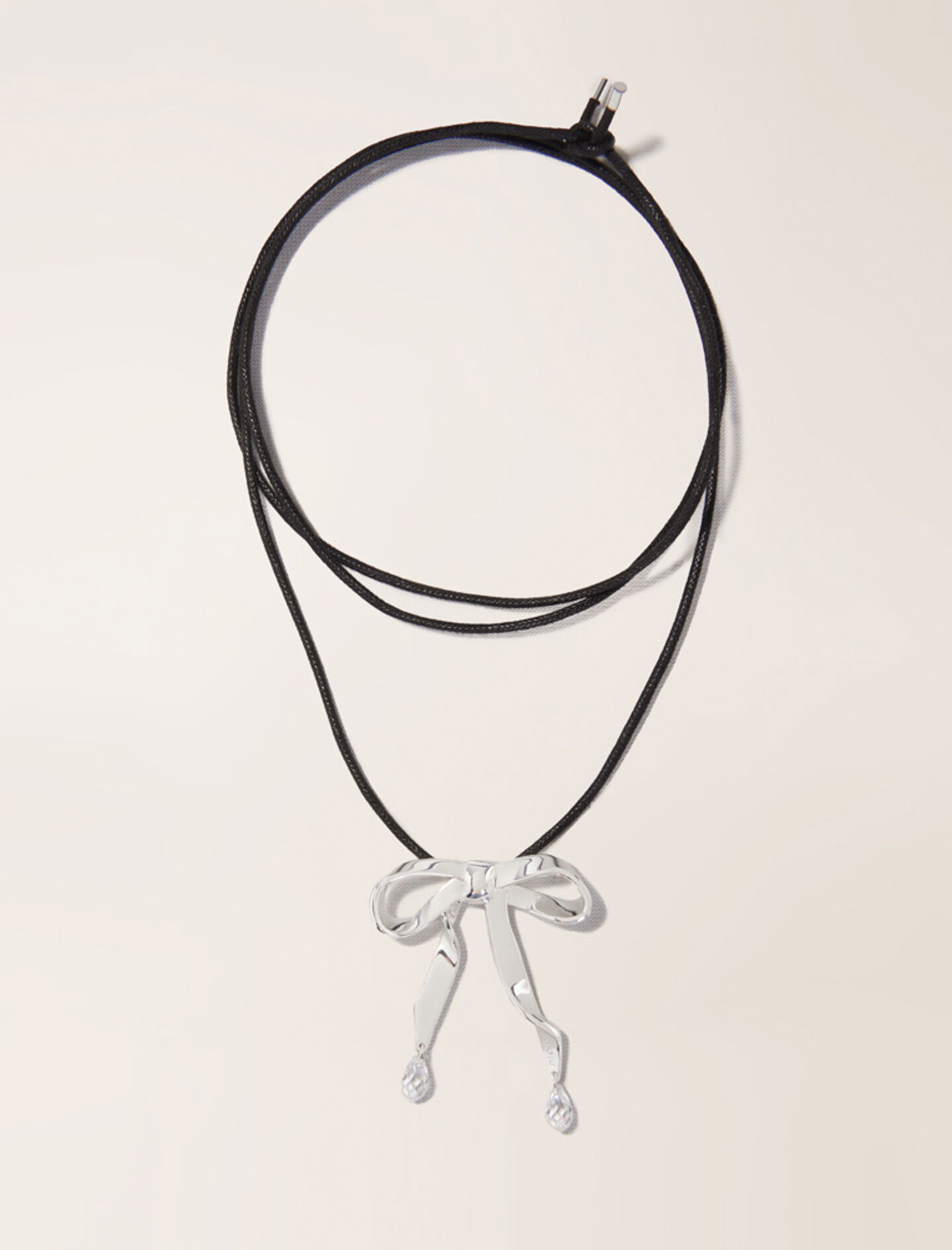 Silver bow cuff Black / Gray For Women | Maje