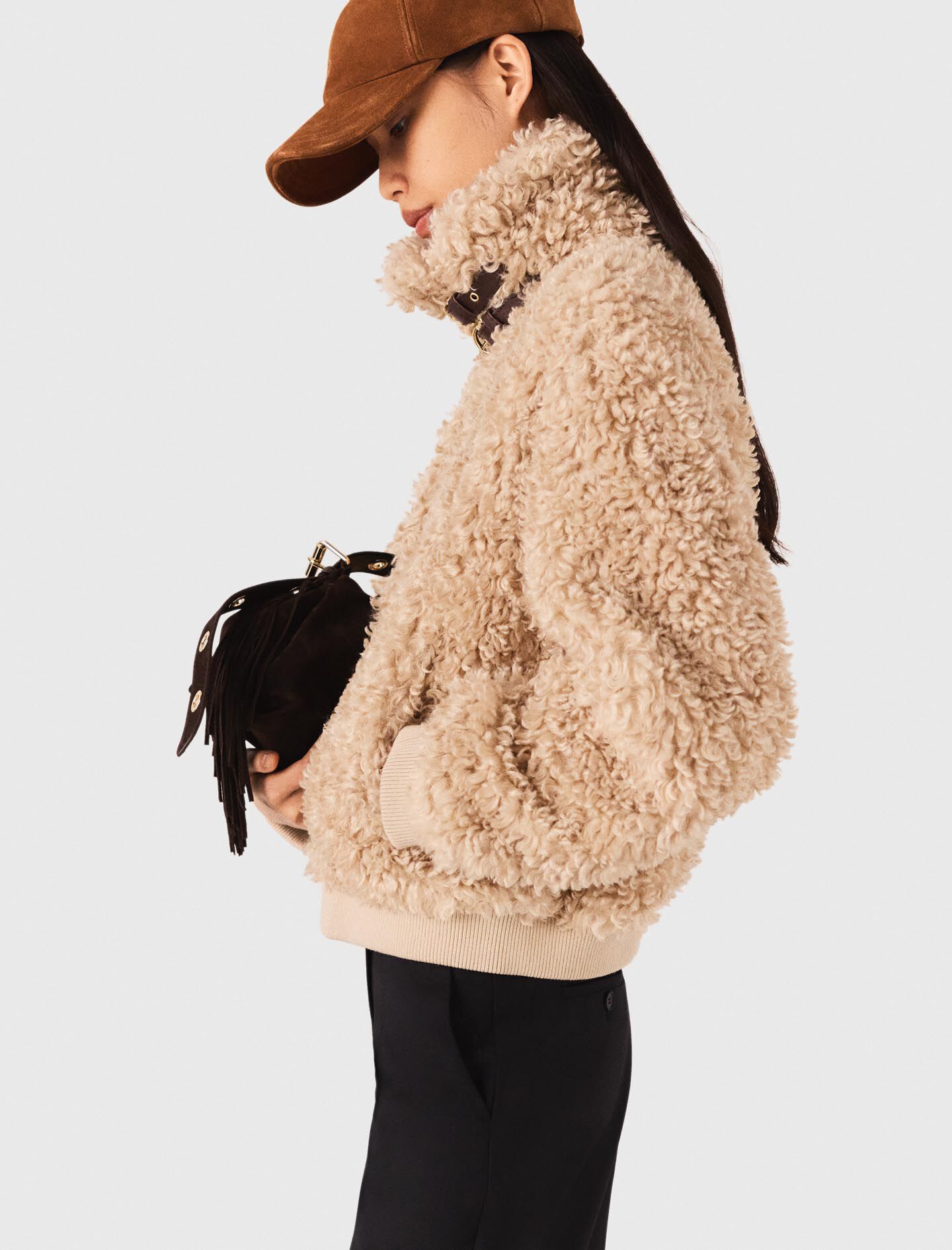 Short bouclé jacket Brown For Women | Maje