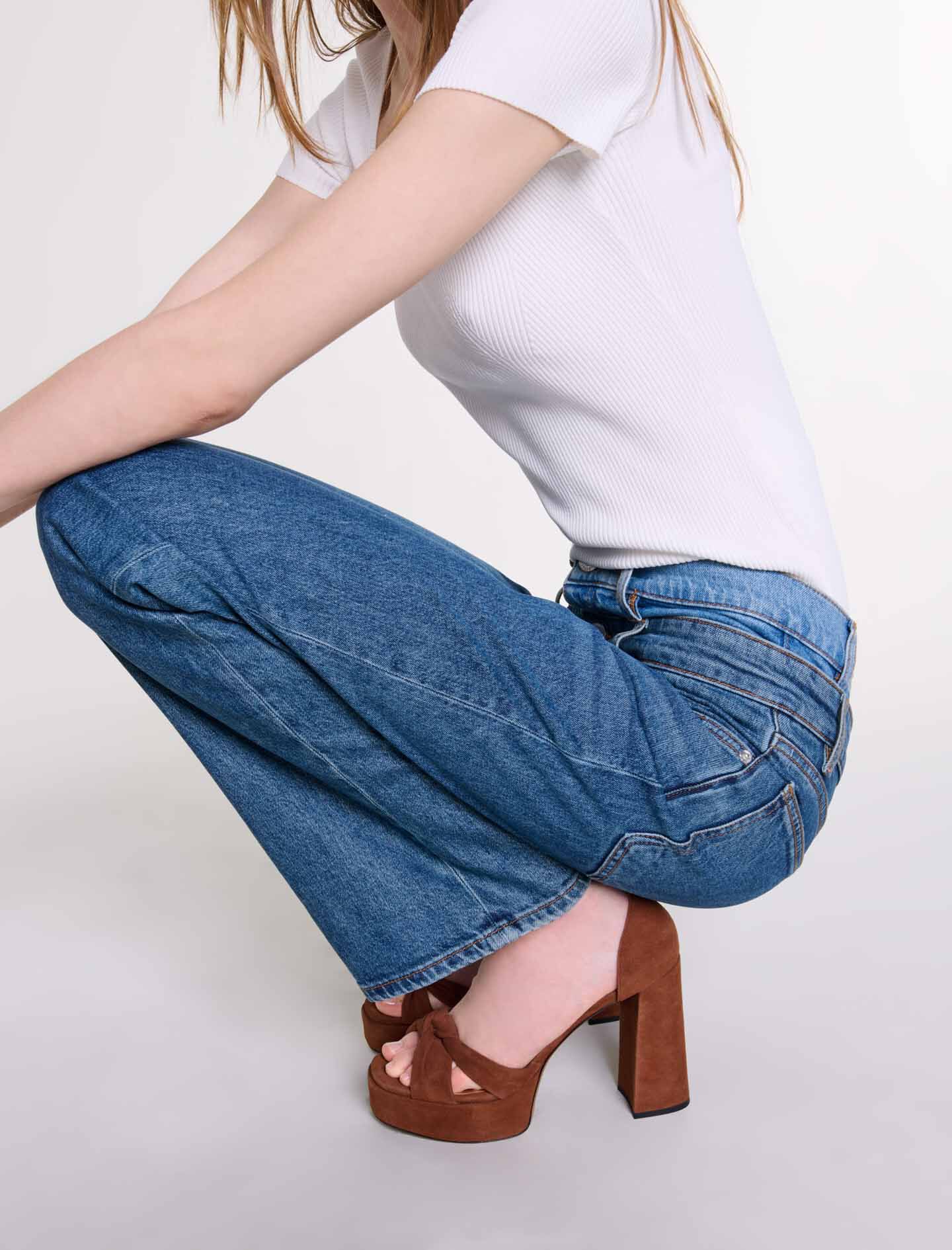 Suede platform sandals Brown For Women | Maje