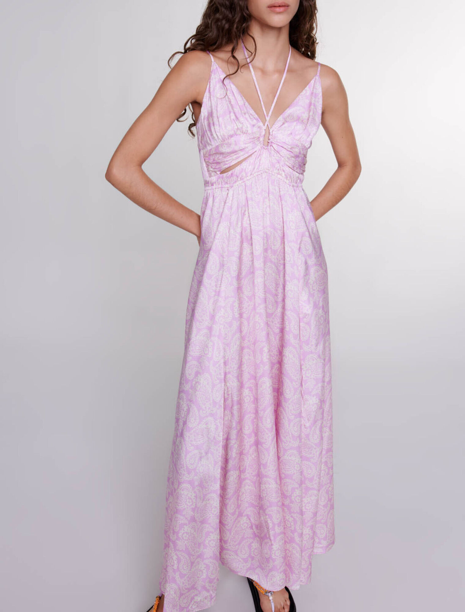 Openwork patterned maxi dress