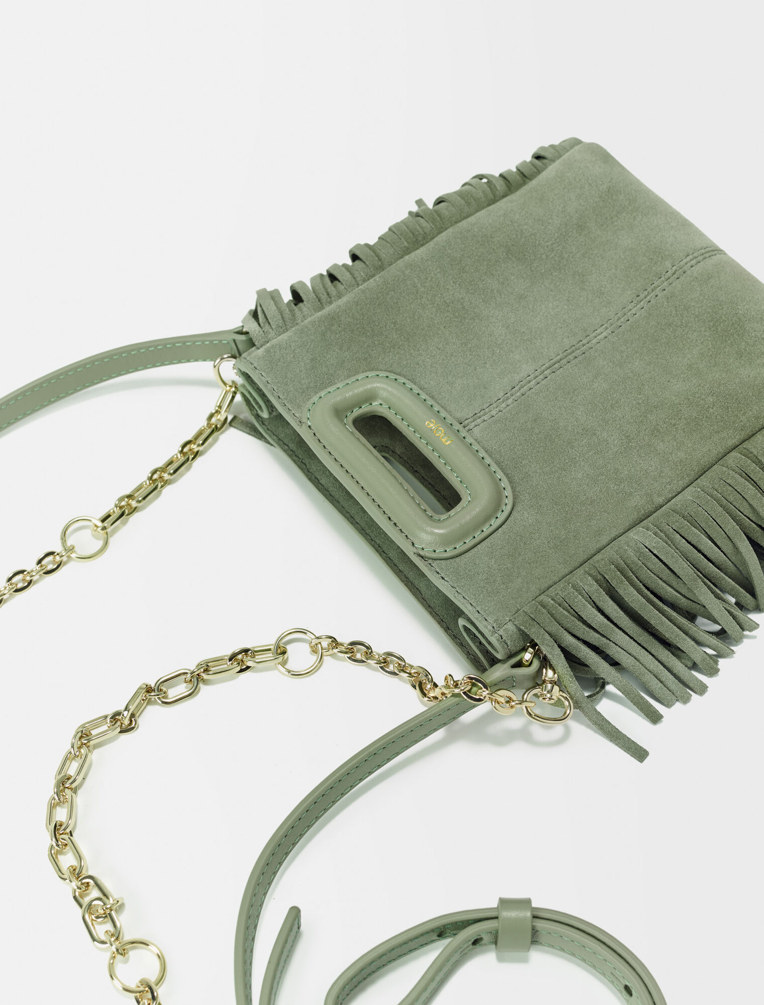 M mini bag in suede leather