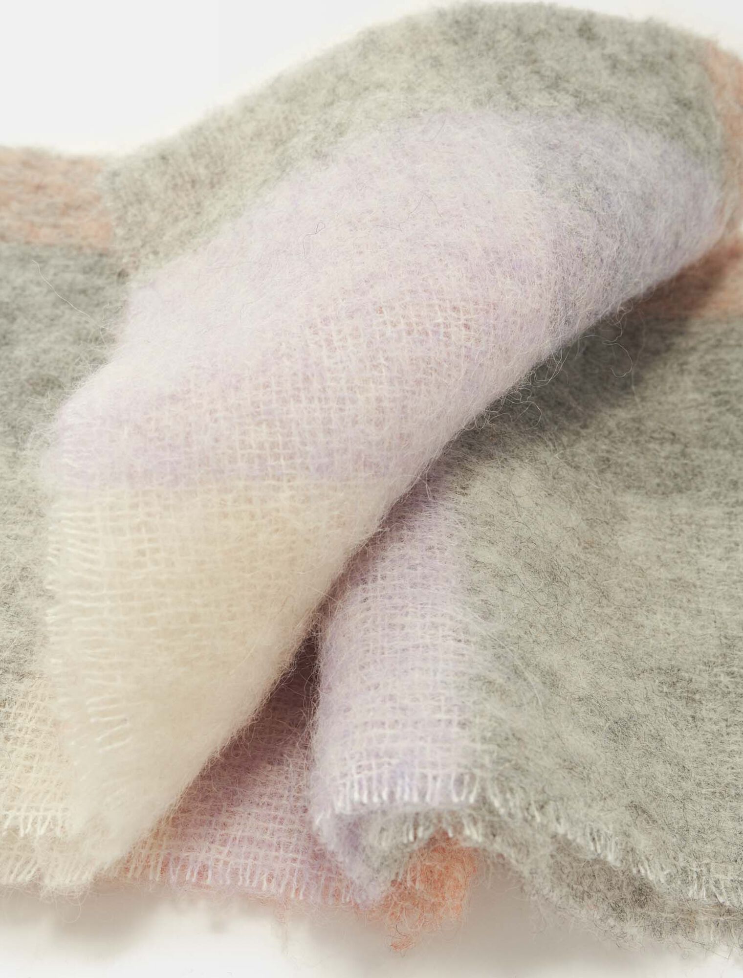 Checked wool and alpaca scarf
