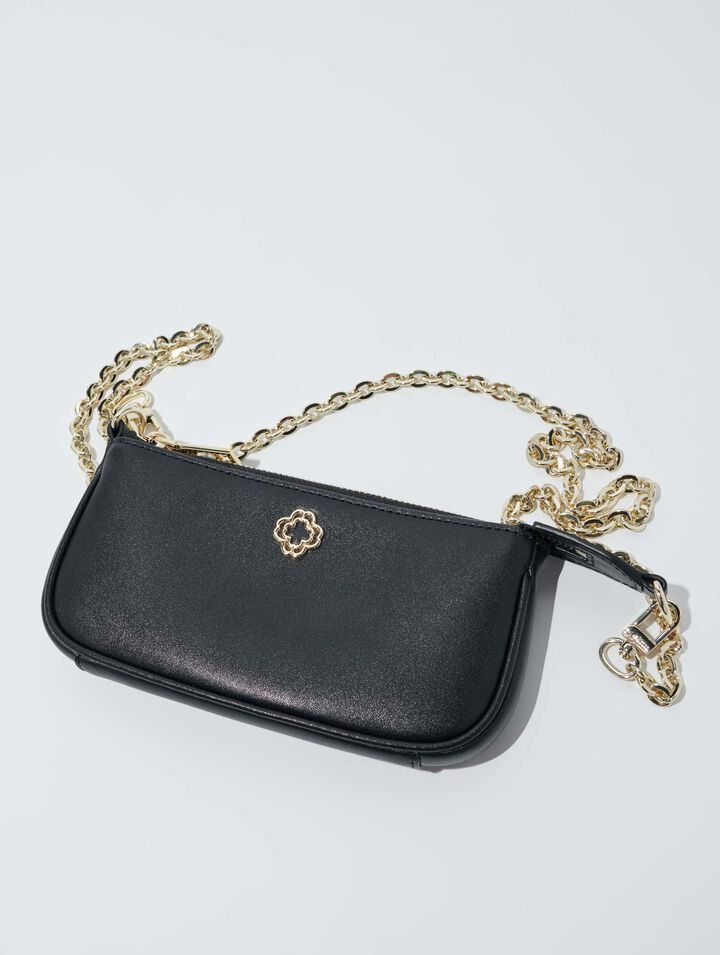 Small leather clutch bag