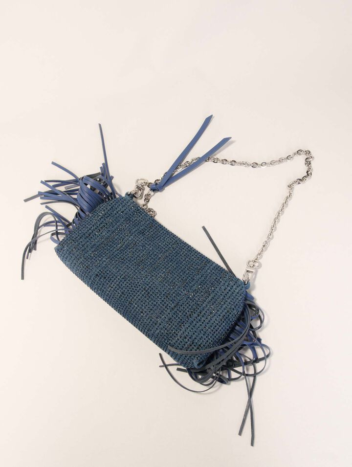Miss M Pouch denim clutch bag