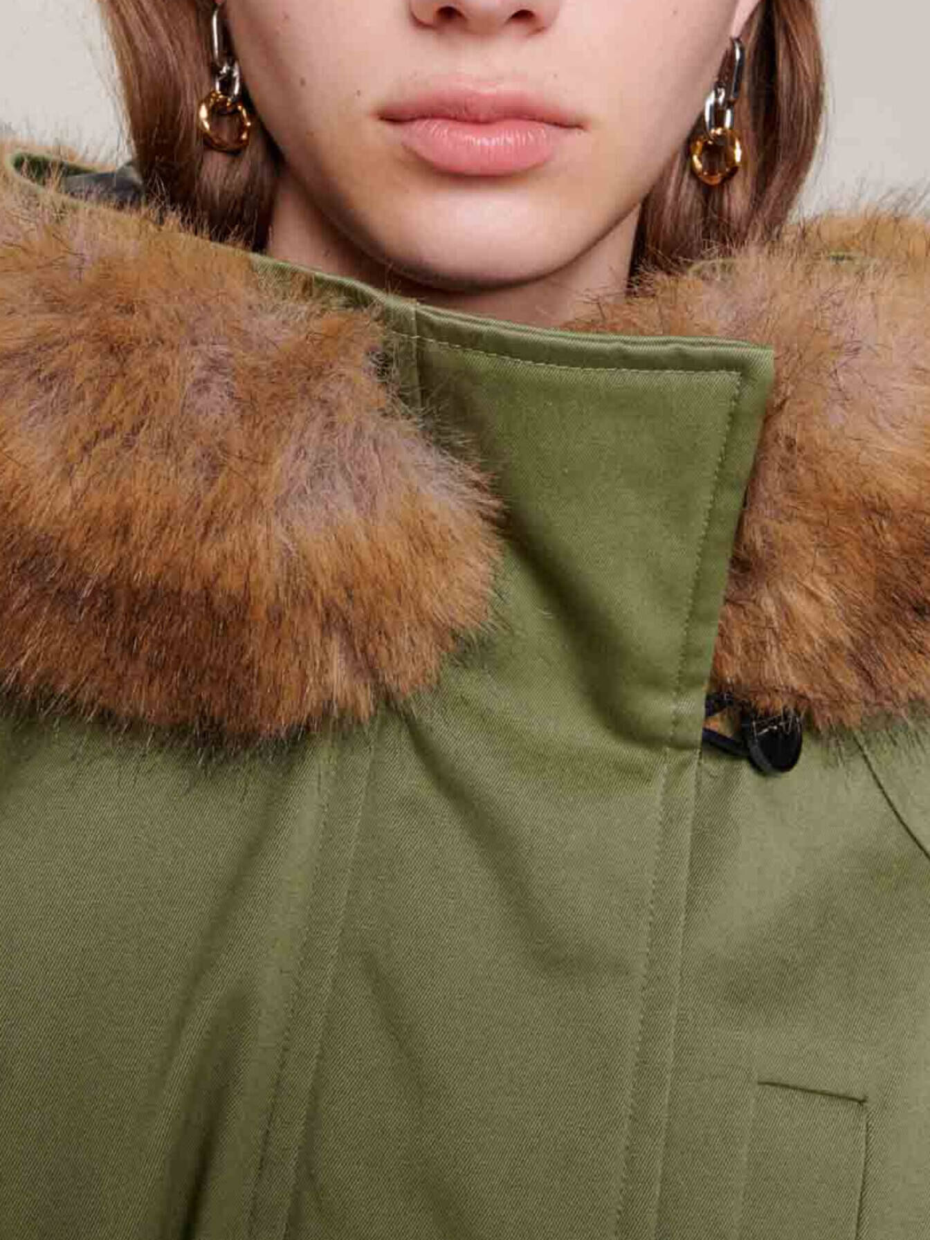 Short hooded parka Brown For Women | Maje