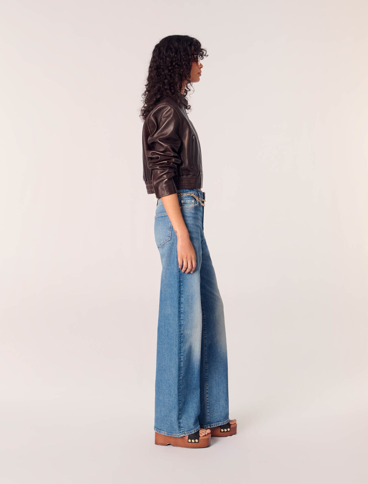 Vintage leather cropped jacket