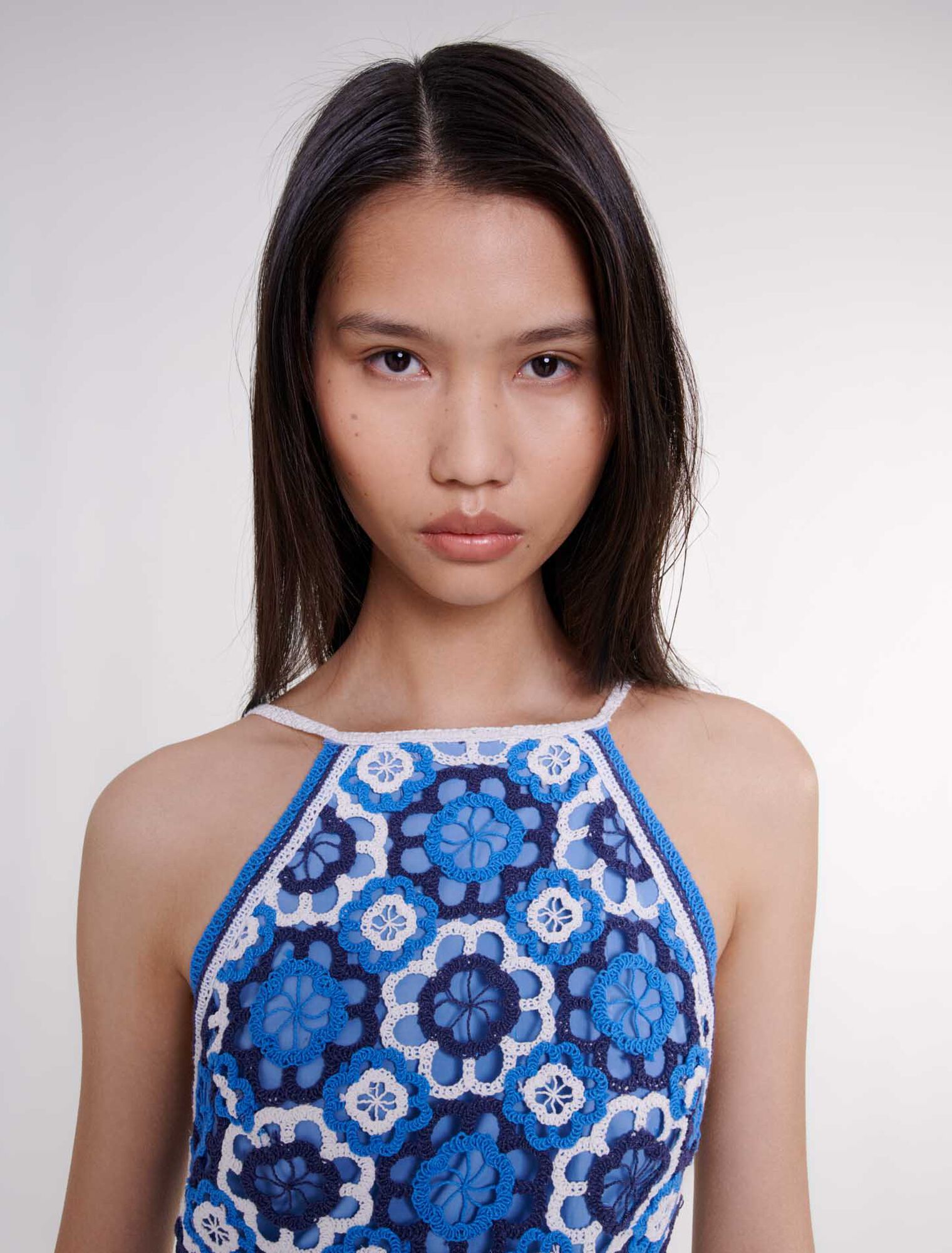 Three-tone crochet dress