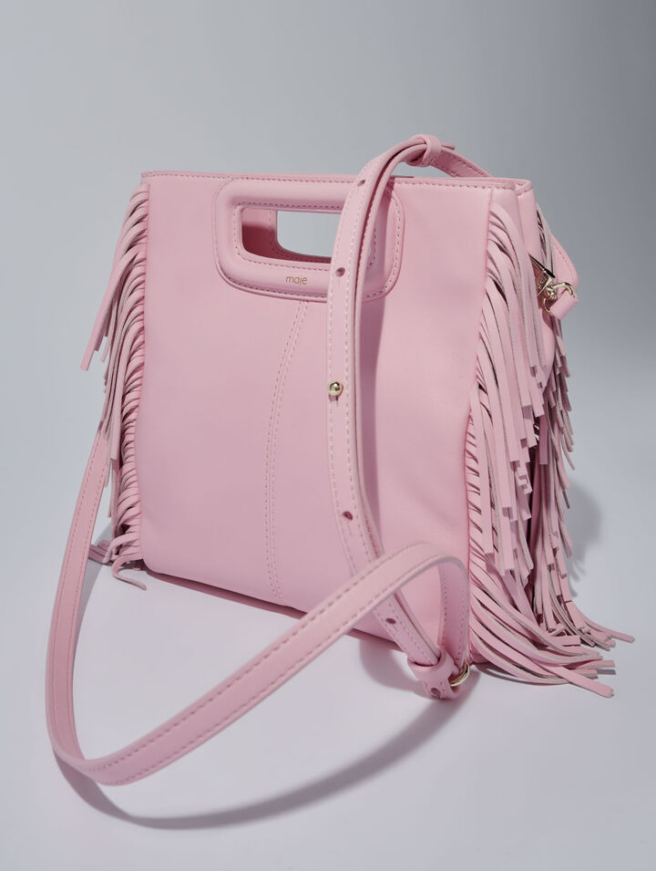 Smooth leather M bag with fringing