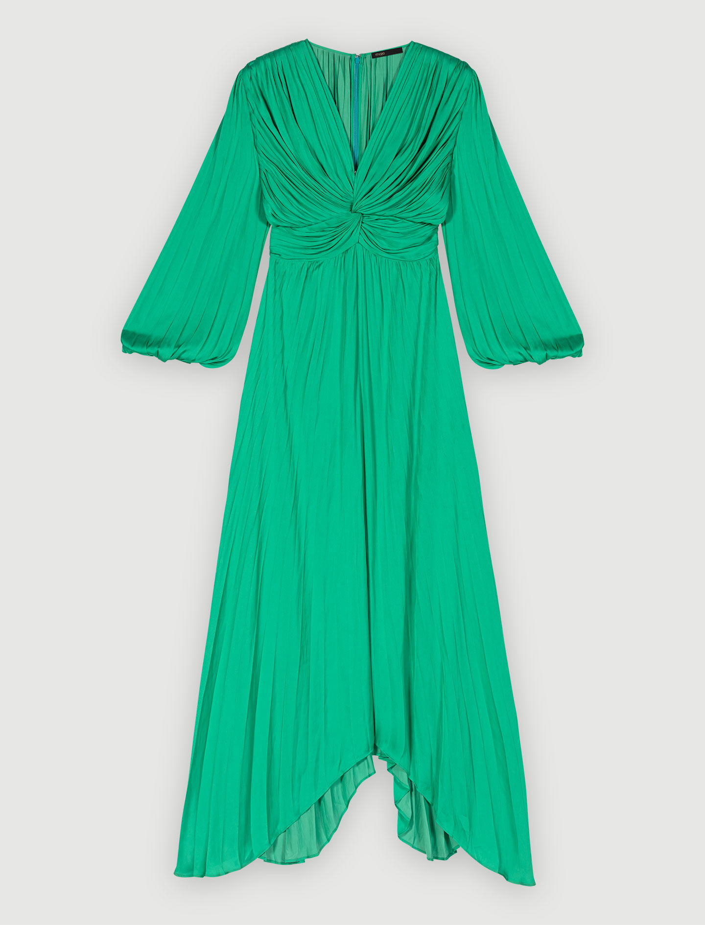 Long draped satiny dress