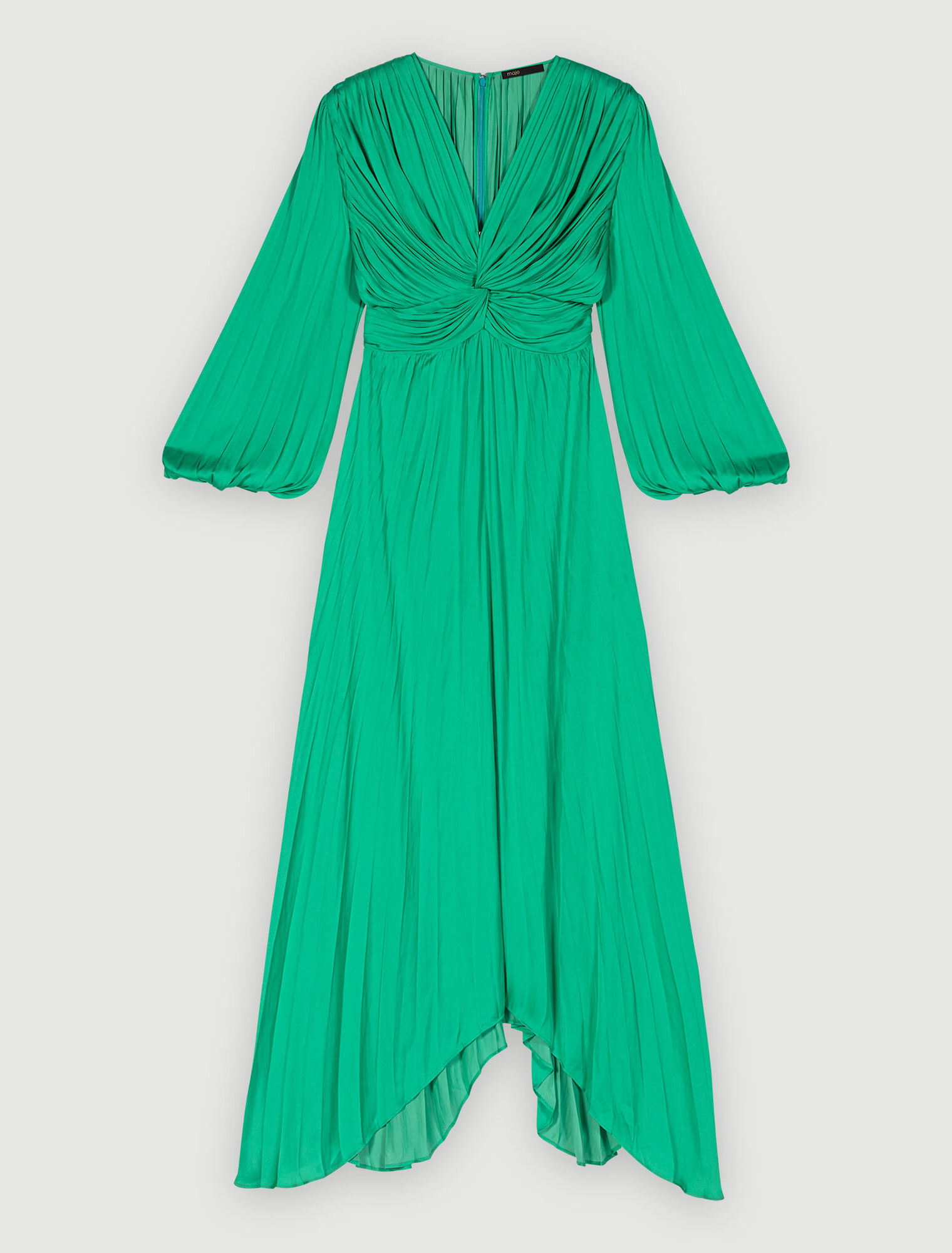 Long draped satiny dress