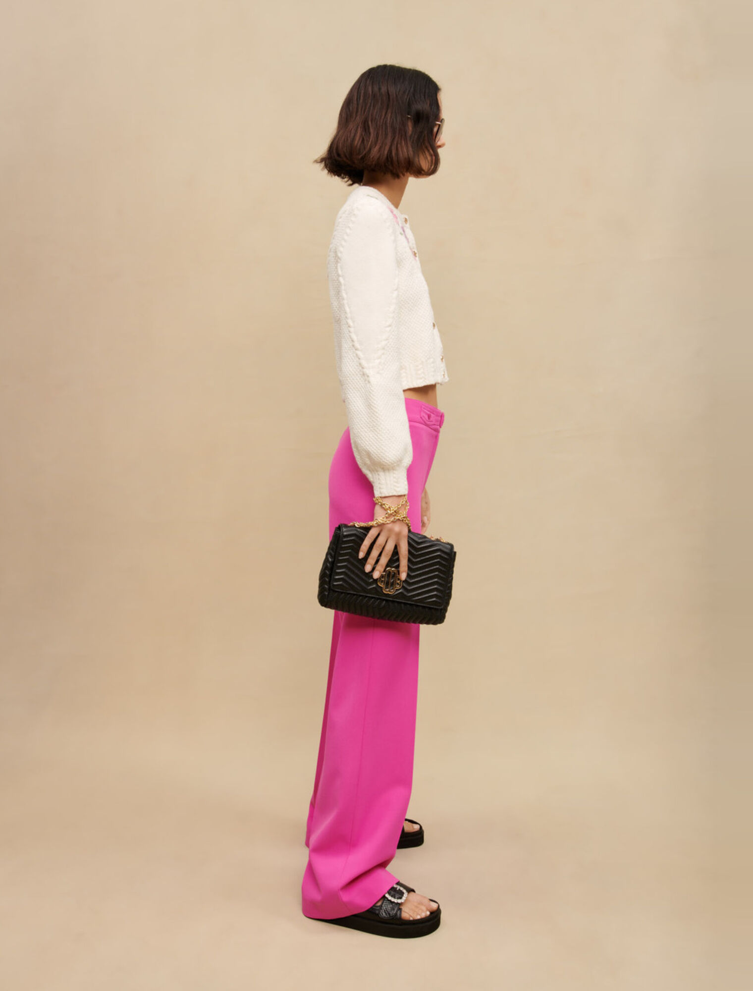 Wide-leg suit pants