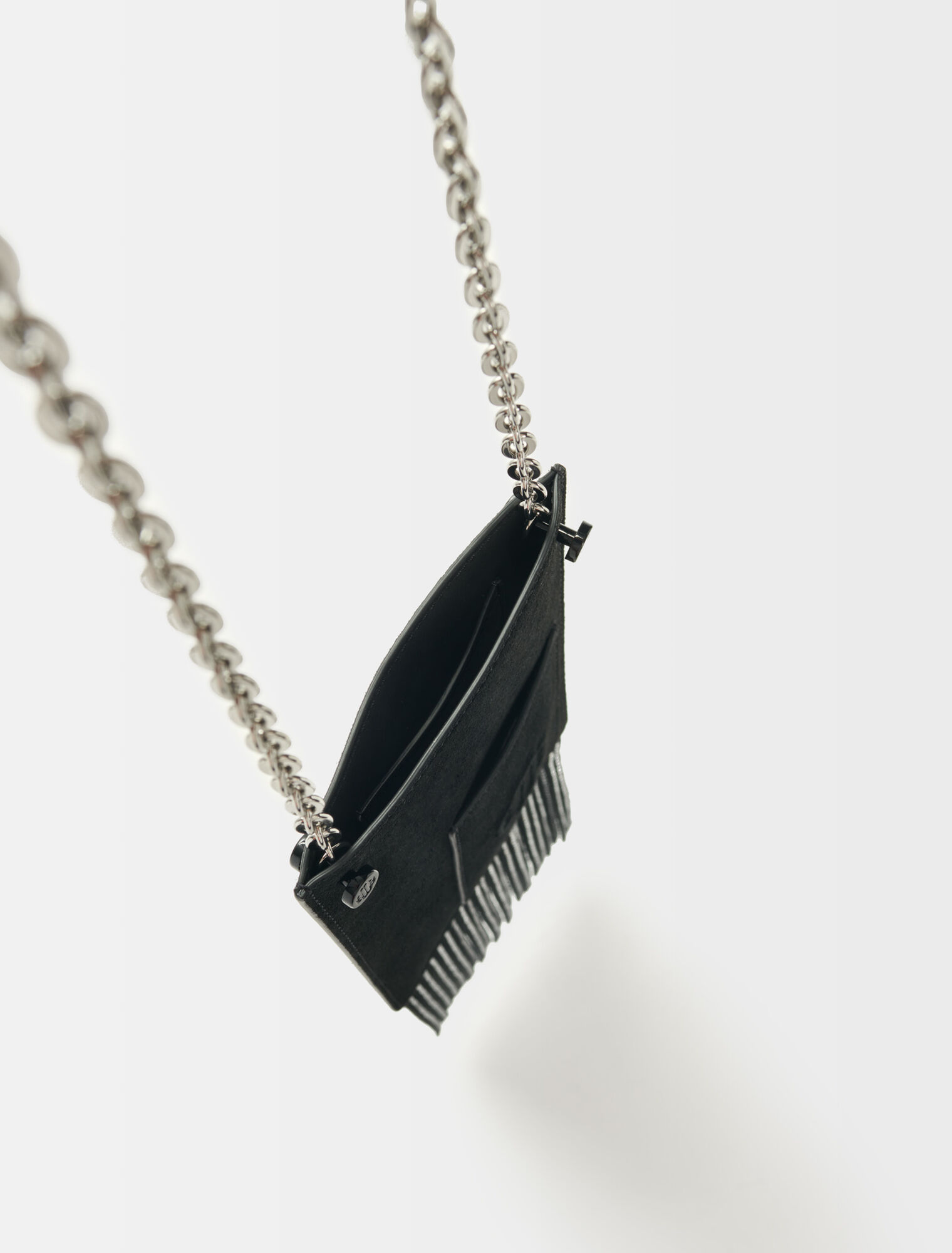 Leather fringe phone bag